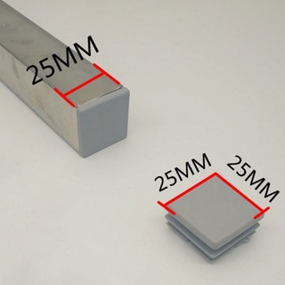 Vuông Nhựa Màu Xám Trống Cuối Mũ Nội Thất Chân Ống Ống Chèn Phích Cắm Bug Trang Trí Bụi 16x16mm-50x100mm