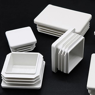 Vuông / Hình Chữ Nhật Nhựa Trắng Trống Cuối Mũ Nội Thất Chân Ống Ống Chèn Phích Cắm Bung Trang Trí Bụi 10x10mm-100x100mm / 10x20mm-50x100mm