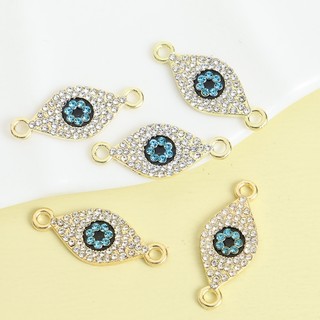 Set 10 Mặt Vòng cổ / Lắc Chân Hình Mắt Quỷ Đính Đá Phong Cách Âu Mỹ Độc Đáo DIY