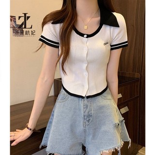ZHELIHANGFEI Áo Sweater Cổ POLO Thiết Kế Mỏng Có Size Lớn Năng Động Thời Trang