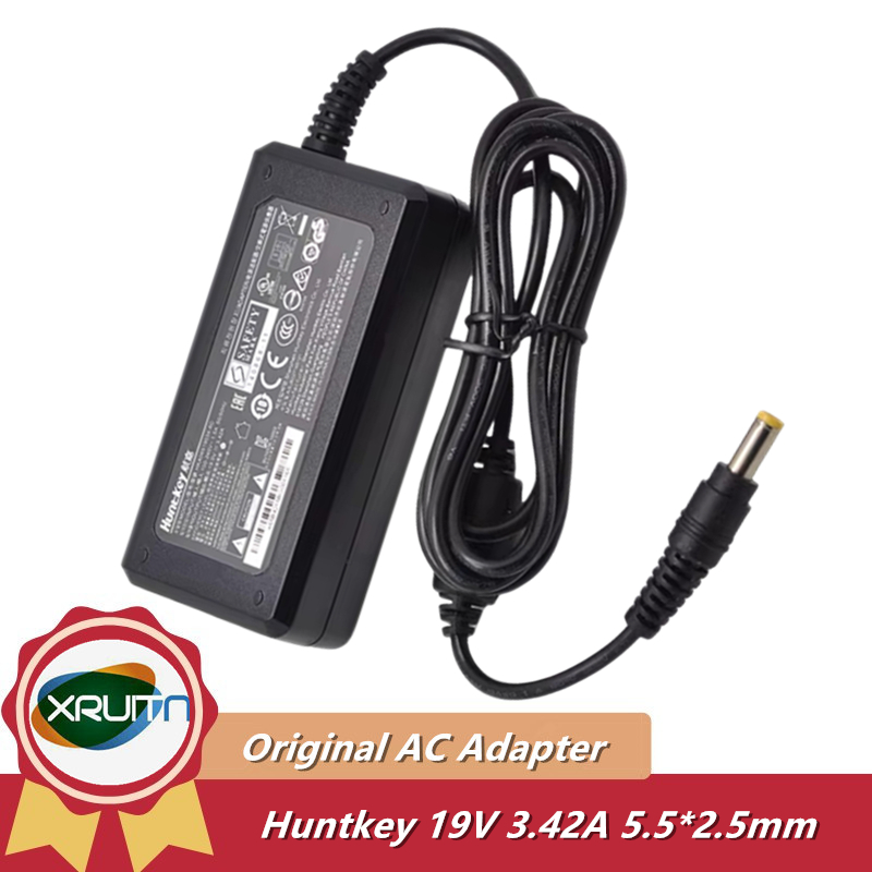 Huntkey 19V 3.42A 65W HKA06519034Bộ chuyển đổi AC DC -6K cho máy chiếu máy tính xách tay Intel NUC Bộ sạc nguồn HKA06519034-6C HKA06519034-6J
