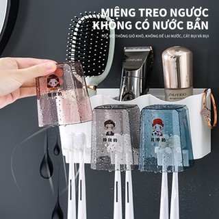 Leego Bộ Nhả Kem Đánh Răng 2/3/4 Cốc Kệ Treo Bàn Chải Đánh Răng kệ để đồ dán tường nhà tắm cốc đánh răng