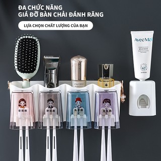 Leego Bộ Nhả Kem Đánh Răng 2/3/4 Cốc Kệ Treo Bàn Chải Đánh Răng kệ để đồ dán tường nhà tắm cốc đánh răng