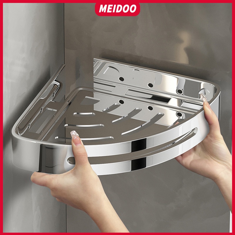 Ảnh Kệ đựng đồ dùng MEIDOO gắn góc tường nhà tắm tiện dụng Giỏ tam giác bằng thép không gỉ 304 1
