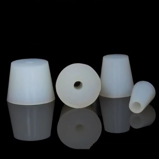 1 / 2 / 4 / 5 Cái Nắp đậy silicon hình nón Nút chặn cao su có lỗ 8mm Van chặn phòng thí nghiệm chống axit & kiềm Nút chặn rượu vang