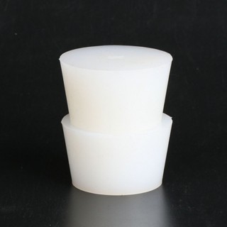 Trắng Chắc Chắn Silicon Cắm Cao Su Nhiệt Độ Cao Hình nón Chặn Phòng Thí Nghiệm Bình Niêm Phong Bao Ống Nước Van Xả 1 / 2 / 4 / 5 / 10 Chiếc