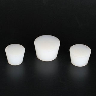 Trắng Chắc Chắn Silicon Cắm Cao Su Nhiệt Độ Cao Hình nón Chặn Phòng Thí Nghiệm Bình Niêm Phong Bao Ống Nước Van Xả 1 / 2 / 4 / 5 / 10 Chiếc