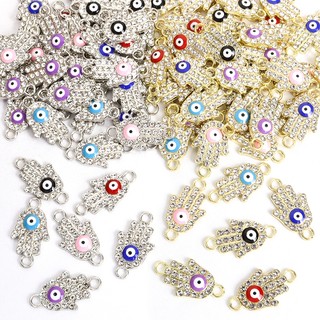 Set 10 Mặt Vòng cổ Hình Bàn Tay Hamsa Bằng Hợp Kim Tráng Men Phong Cách Thổ Nhĩ Kỳ