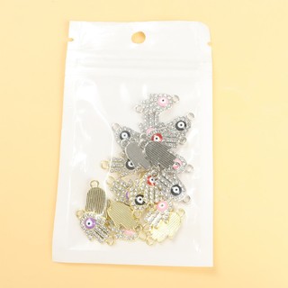 Set 10 Mặt Vòng cổ Hình Bàn Tay Hamsa Bằng Hợp Kim Tráng Men Phong Cách Thổ Nhĩ Kỳ