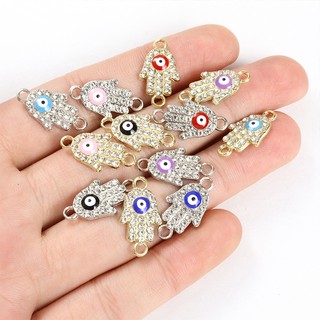 Set 10 Mặt Vòng cổ Hình Bàn Tay Hamsa Bằng Hợp Kim Tráng Men Phong Cách Thổ Nhĩ Kỳ