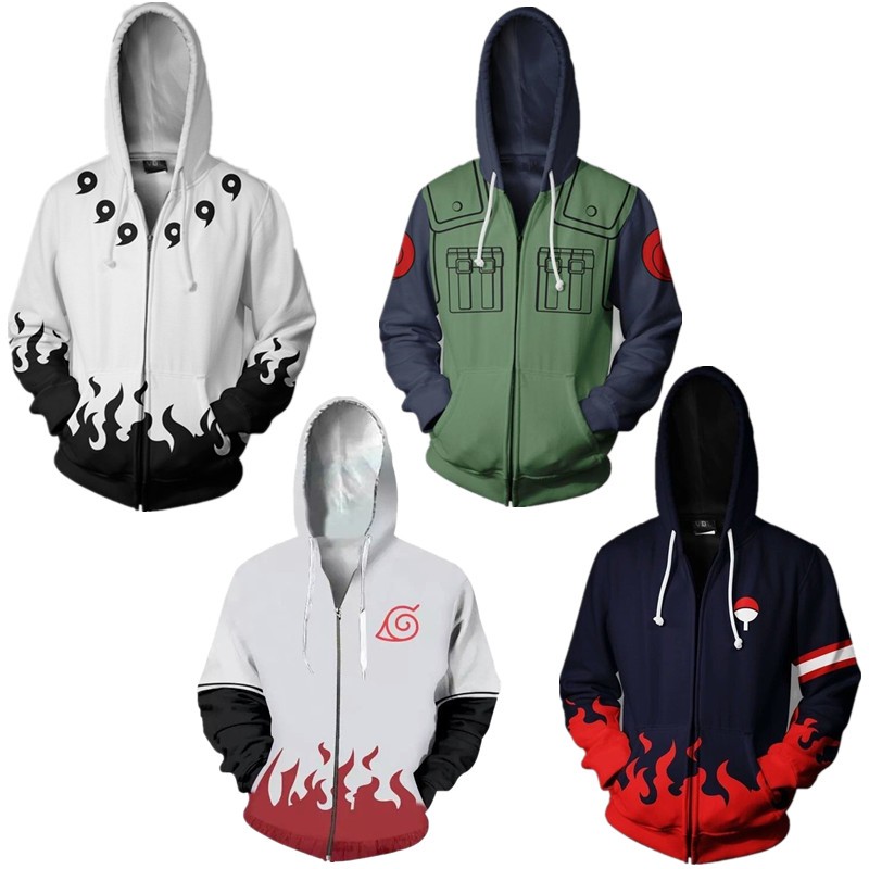 Áo Khoác Hoodie In Hình Naruto 3D