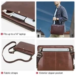 CONTACTS FAMILY Nam Da Thật Chính Hãng Da Laptop Dành Cho Laptop Pro 14 Air 13 Túi Xách Có Dây Đeo Vai Có Thể Tháo Rời Túi Đeo Ngang Cổ Điển — ảnh 5