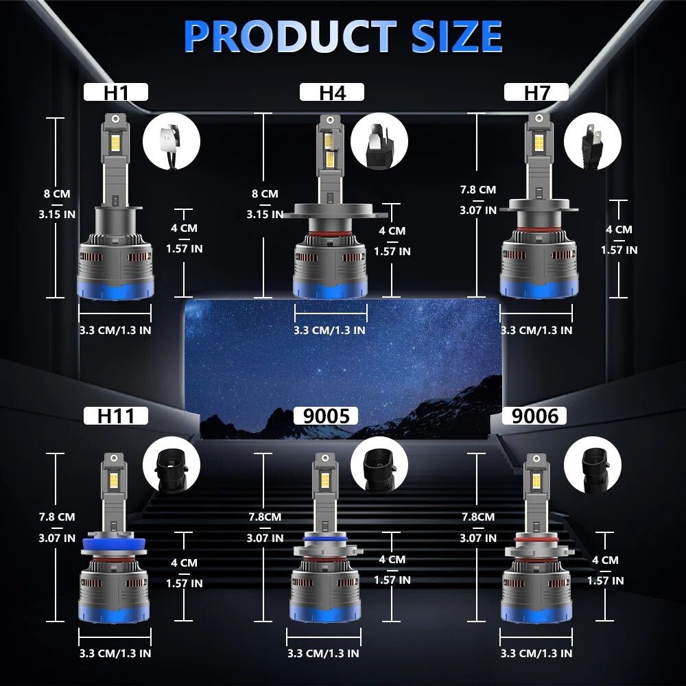 Ảnh Ekleva 2 Bóng Đèn Pha LED Mạnh Mẽ Cho Ô Tô 700W 6000k 12v 24v 150000Lm Canbus 9005 9006 9012 H1 H4 H7 H11 12V 24V 4