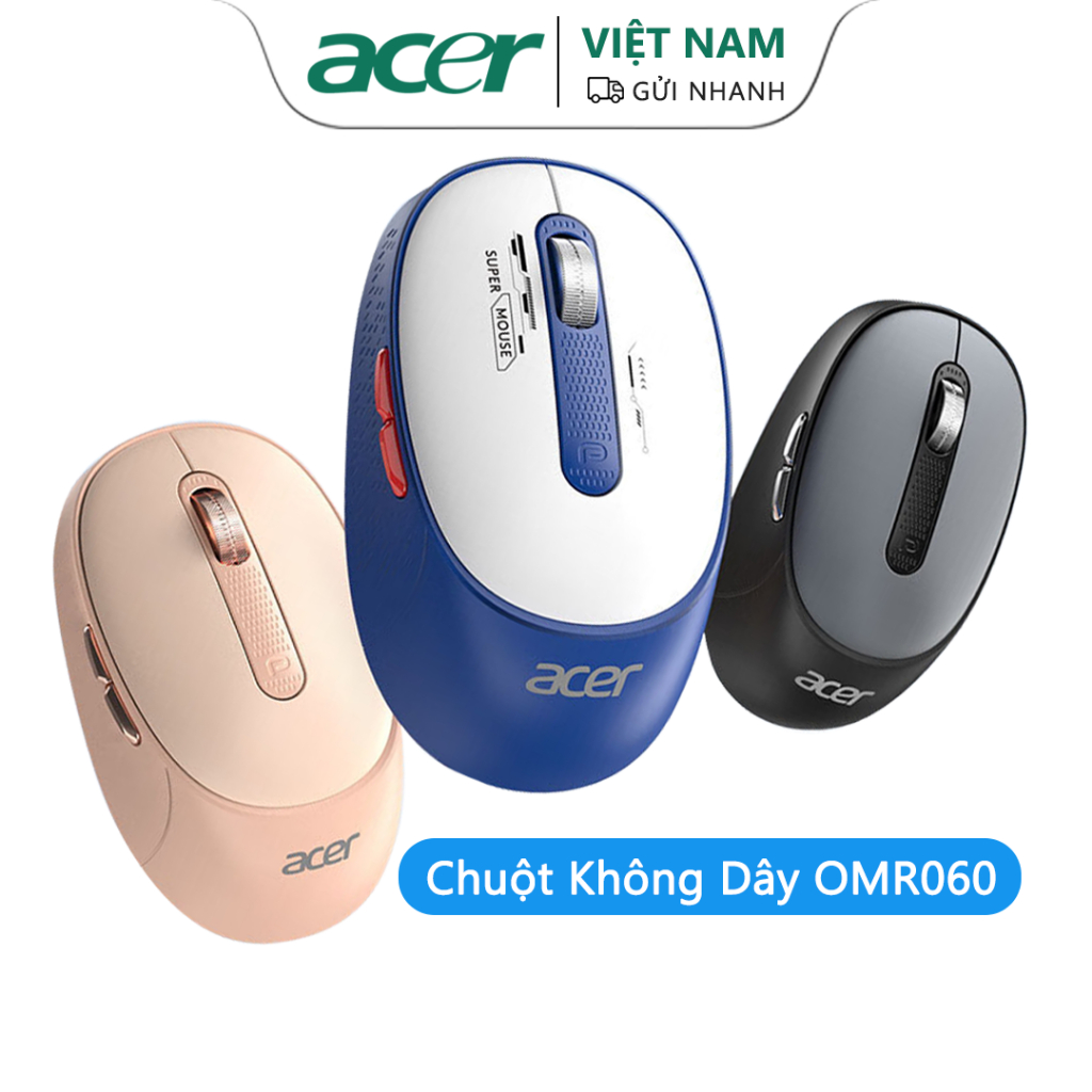Chuột không dây Acer OMR060, Chế độ 2.4GHz / Bluetooth, Tuổi thọ pin ...