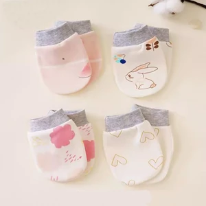 5 Đôi Găng Tay Găng Tay Bé Gái Cotton Ngăn Ngừa Trầy Xước Mặt Sơ Sinh Mềm Mại Thoải Mái 0-3 Tháng