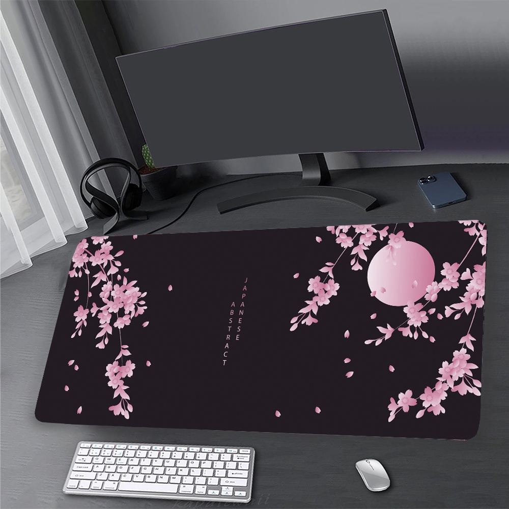 Lớn Phong Cách Nhật Bản Sakura Mouse Pad Fujiyama Gamer Mousepad 900x400mm Cao Su Tự Nhiên Để Bàn Thảm Phụ Kiện Chơi Game Thảm Bàn Phím Miếng Lót