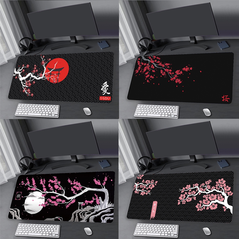 Lớn Phong Cách Nhật Bản Sakura Mouse Pad Fujiyama Gamer Mousepad 900x400mm Cao Su Tự Nhiên Để Bàn Thảm Phụ Kiện Chơi Game Thảm Bàn Phím Miếng Lót
