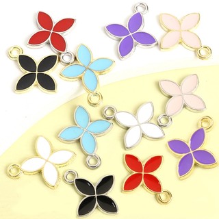 15 Chiếc Đầy Màu Sắc Bốn Lá Hoa Men Quyến Rũ Cho Handmade Trang Sức Quà Tặng Cho Người Yêu Bạn Bè DIY Hợp Thời Trang Vòng Cổ Vòng Tay Bông Tai May Mắn Bốn Lá Cỏ Ba Lá Nhỏ Giọt Dầu Hợp Kim Mặt Dây Chuyền