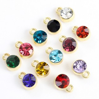12 Chiếc Đầy Màu Sắc Birthstone Mười Hai Ngôi Sao Đá Kẻ Sọc Quyến Rũ DIY Vòng Cổ Vòng Tay Bông Tai Nhỏ Gọn Hình Tròn Mặt Dây Cặp Đôi Trang Sức Quà Tặng Cho Bạn Bè Làm Phụ Kiện