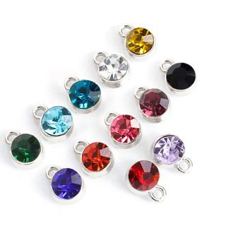 12 Chiếc Đầy Màu Sắc Birthstone Mười Hai Ngôi Sao Đá Kẻ Sọc Quyến Rũ DIY Vòng Cổ Vòng Tay Bông Tai Nhỏ Gọn Hình Tròn Mặt Dây Cặp Đôi Trang Sức Quà Tặng Cho Bạn Bè Làm Phụ Kiện