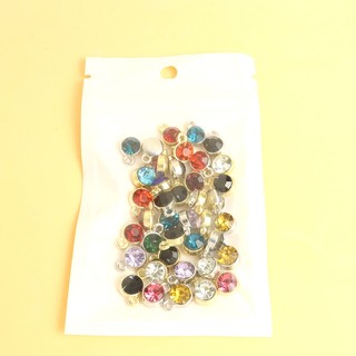 12 Chiếc Đầy Màu Sắc Birthstone Mười Hai Ngôi Sao Đá Kẻ Sọc Quyến Rũ DIY Vòng Cổ Vòng Tay Bông Tai Nhỏ Gọn Hình Tròn Mặt Dây Cặp Đôi Trang Sức Quà Tặng Cho Bạn Bè Làm Phụ Kiện