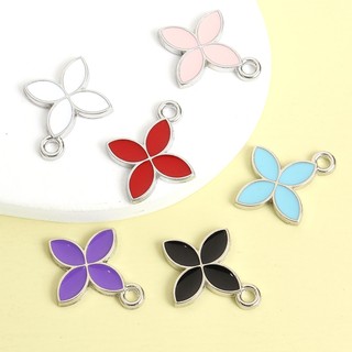 15 Chiếc Đầy Màu Sắc Bốn Lá Hoa Men Quyến Rũ Cho Handmade Trang Sức Quà Tặng Cho Người Yêu Bạn Bè DIY Hợp Thời Trang Vòng Cổ Vòng Tay Bông Tai May Mắn Bốn Lá Cỏ Ba Lá Nhỏ Giọt Dầu Hợp Kim Mặt Dây Chuyền