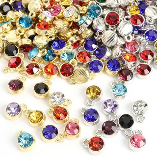 12 Chiếc Đầy Màu Sắc Birthstone Mười Hai Ngôi Sao Đá Kẻ Sọc Quyến Rũ DIY Vòng Cổ Vòng Tay Bông Tai Nhỏ Gọn Hình Tròn Mặt Dây Cặp Đôi Trang Sức Quà Tặng Cho Bạn Bè Làm Phụ Kiện