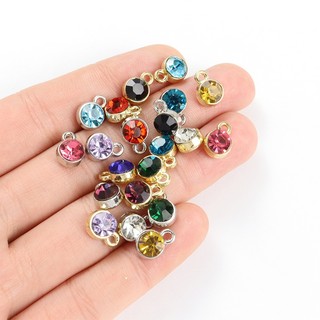 12 Chiếc Đầy Màu Sắc Birthstone Mười Hai Ngôi Sao Đá Kẻ Sọc Quyến Rũ DIY Vòng Cổ Vòng Tay Bông Tai Nhỏ Gọn Hình Tròn Mặt Dây Cặp Đôi Trang Sức Quà Tặng Cho Bạn Bè Làm Phụ Kiện