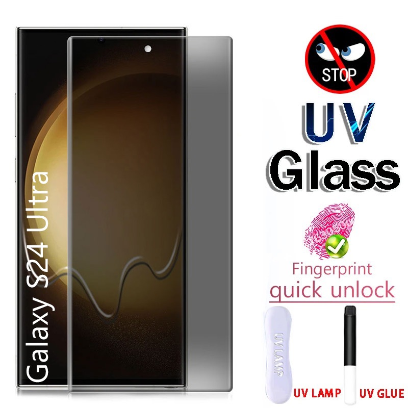 UV Kính cường lực bảo vệ toàn màn hình chống nhìn trộm cho Samsung ss Galaxy S25 S24 S23 S22 S21 S20 Plus S25+ S24+ S23+ S22+ S21+ S20+ Ultra S10 Note 20 Ultra 5G 4G 2024 2025