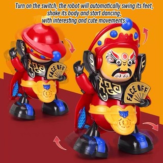 Đồ chơi điện trẻ em, Búp bê thay đổi khuôn mặt Tứ Xuyên Opera, robot ca hát và nhảy múa, quà tặng Tết Nguyên Đán, quà tặng sinh nhật