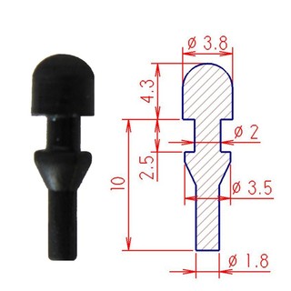 Silicone Cắm Cao Su Nút Chặn Bảo Vệ Niêm Phong Nắp Cửa Thảm Ẩn Từ View Cover Mềm Mại Màu Đen Hình nón Cắm Dia 2mm 2.5mm
