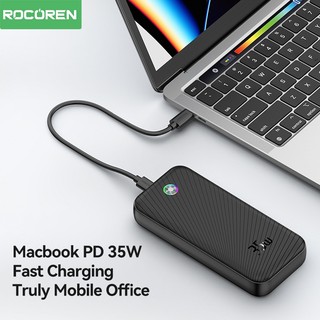 Rocoren 20000mAh PD 35W Ba cổng dung lượng lớn Power Bank Sạc nhanh Pin ngoài cho iPhone Huawei Samsung S24 Macbook Air