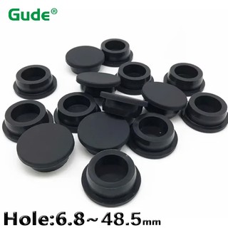 2 / 5 / 10 Chiếc Đen Tròn Silicon Cao Su Lỗ Cắm Lỗ Khoan 6.8mm-48.5mm T Loại Chặn Trống Cuối Mũ Cói