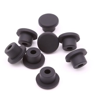 2 / 5 / 10 Chiếc Đen Tròn Silicon Cao Su Lỗ Cắm Lỗ Khoan 6.8mm-48.5mm T Loại Chặn Trống Cuối Mũ Cói