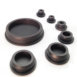 2 / 5 / 10 Chiếc Đen Tròn Silicon Cao Su Lỗ Cắm Lỗ Khoan 6.8mm-48.5mm T Loại Chặn Trống Cuối Mũ Cói