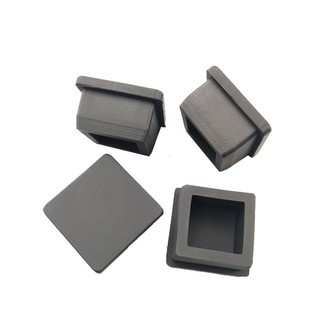 Phích cắm cao su silicon vuông 9.6mm ~ 50,6mm Mũ lỗ đen Trống cuối Nút chặn nội thất Tấm lót chân