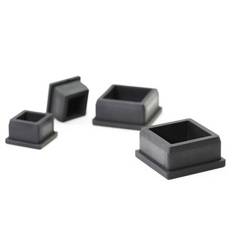 Phích cắm cao su silicon vuông 9.6mm ~ 50,6mm Mũ lỗ đen Trống cuối Nút chặn nội thất Tấm lót chân