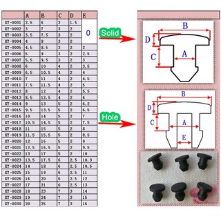 2 / 5 / 10 / 20 Chiếc 2.5mm đến 30mm Cao Su Silicon Snap-on Lỗ Cắm Trống Đầu Nắp Niêm Phong Nút Chặn Đen Loại T Phích Cắm Chịu Nhiệt Độ Cao