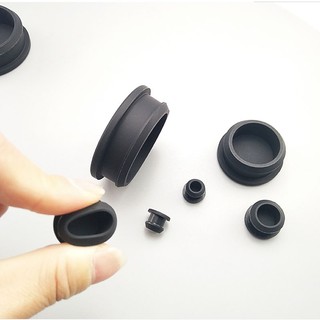2 / 5 / 10 / 20 Chiếc 2.5mm đến 30mm Cao Su Silicon Snap-on Lỗ Cắm Trống Đầu Nắp Niêm Phong Nút Chặn Đen Loại T Phích Cắm Chịu Nhiệt Độ Cao