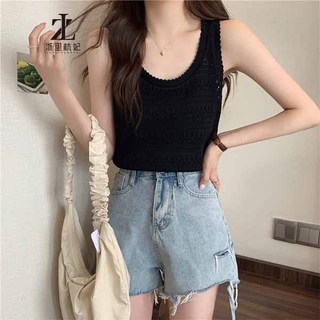 ZHELIHANGFEI Áo Dệt Kim Không Tay Phong Cách Thời Trang Mùa Hè Hàng Mới Dành Cho Nữ