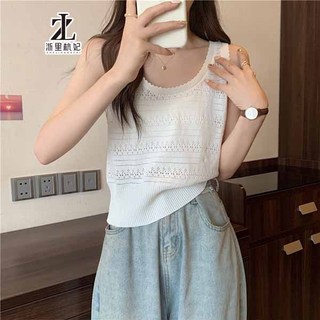 ZHELIHANGFEI Áo Dệt Kim Không Tay Phong Cách Thời Trang Mùa Hè Hàng Mới Dành Cho Nữ