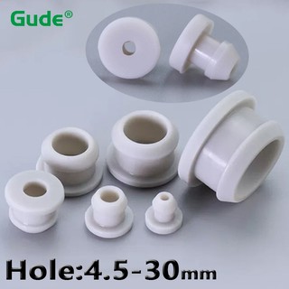 Cao su silicon màu xám xuyên lỗ Mũ loại T Vỏ cắm Snap-on Miếng đệm trống Mũ cuối có dấu Nút chặn đường kính 4,5 / 5 / 5,5mm đến 30mm