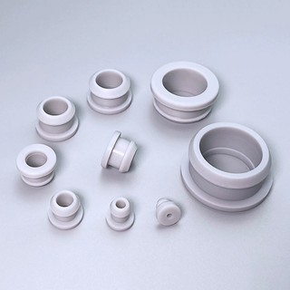 Cao su silicon màu xám xuyên lỗ Mũ loại T Vỏ cắm Snap-on Miếng đệm trống Mũ cuối có dấu Nút chặn đường kính 4,5 / 5 / 5,5mm đến 30mm