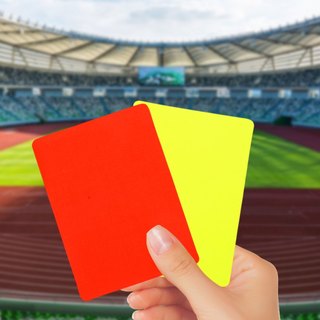 HILABEE  Bộ Thẻ Cảnh Báo Trọng Tài Bóng Đá Màu Đỏ Và Vàng Kèm Ví Đựng Còi