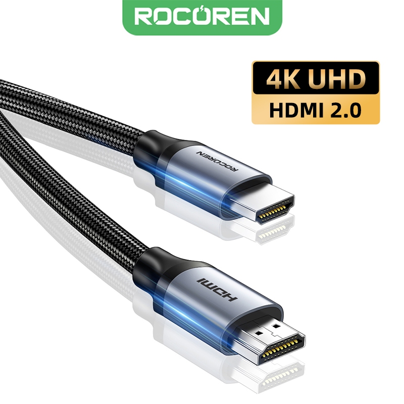 Cáp Rocoren HDMI 2.0 4K @ 60Hz Cáp Nam Sang Nam Độ Nét Cao 3D 18Gbps Cho Máy Chiếu HDTV PS4 Hộp Thông Minh
