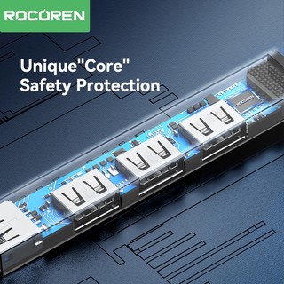 Bộ chuyển đổi cổng Rocoren 4 cổng USB Hub 3.0 Bộ chia USB tốc độ cao Hub dữ liệu mở rộng di động