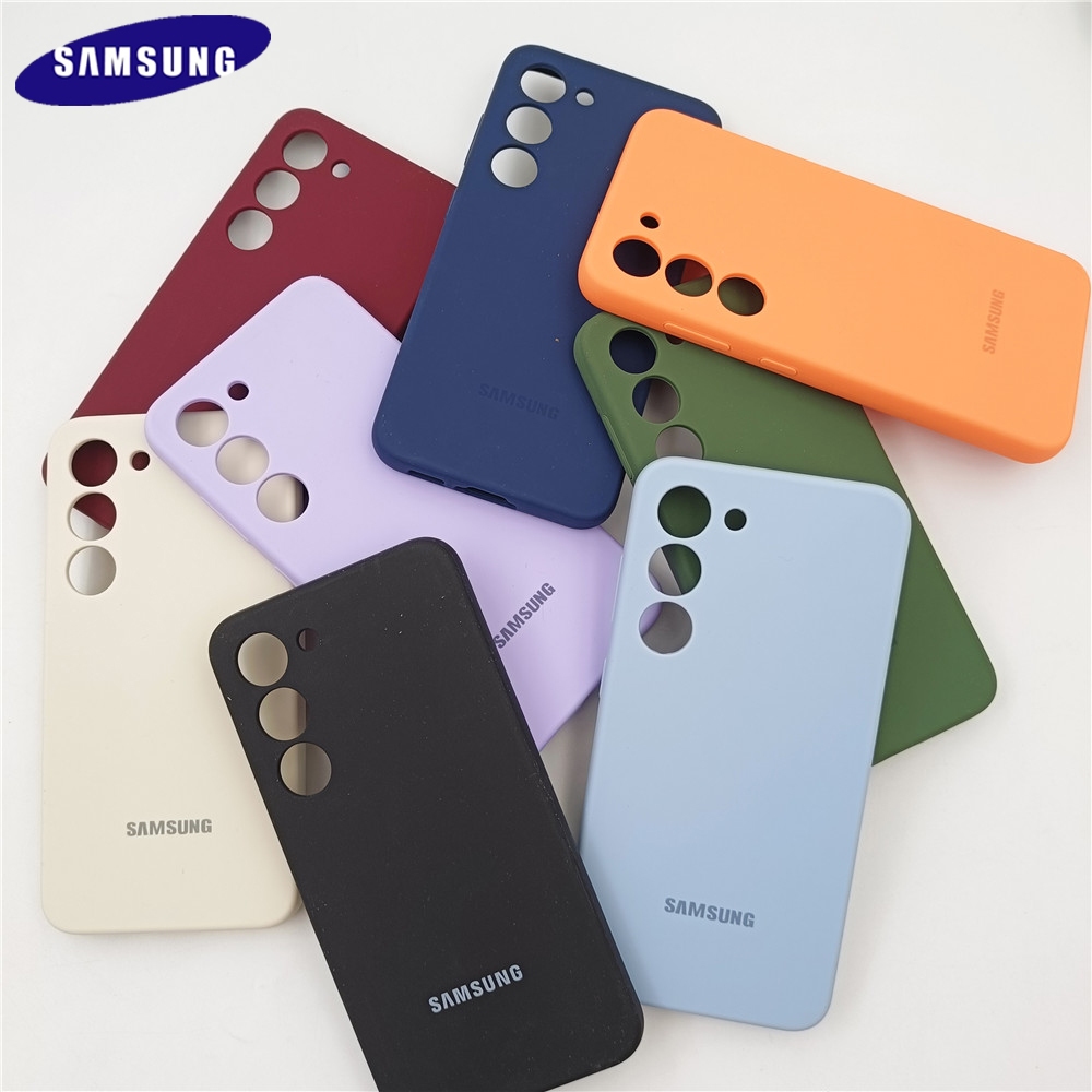 Sang Trọng Mới Chính Hãng Samsung Galaxy S23 S23Plus S23 + 5G Ốp điện thoại Silicon Lỏng Mượt Mềm Cảm Ứng Mặt Sau Bảo Vệ Vỏ Chống Sốc + Hộp