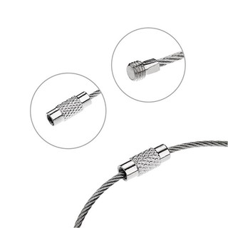 5 / 10 Chiếc Móc Khóa Thẻ Dây Thép Không Gỉ Dây Cáp Vòng Vít Khóa Tiện Ích Vòng Chìa Khóa DIY Dụng Cụ Cầm Tay Chiều Dài 110 / 150 / 200 / 250mm
