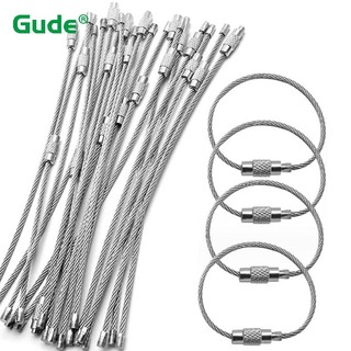 5 / 10 Chiếc Móc Khóa Thẻ Dây Thép Không Gỉ Dây Cáp Vòng Vít Khóa Tiện Ích Vòng Chìa Khóa DIY Dụng Cụ Cầm Tay Chiều Dài 110 / 150 / 200 / 250mm