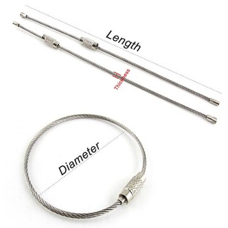 5 / 10 Chiếc Móc Khóa Thẻ Dây Thép Không Gỉ Dây Cáp Vòng Vít Khóa Tiện Ích Vòng Chìa Khóa DIY Dụng Cụ Cầm Tay Chiều Dài 110 / 150 / 200 / 250mm
